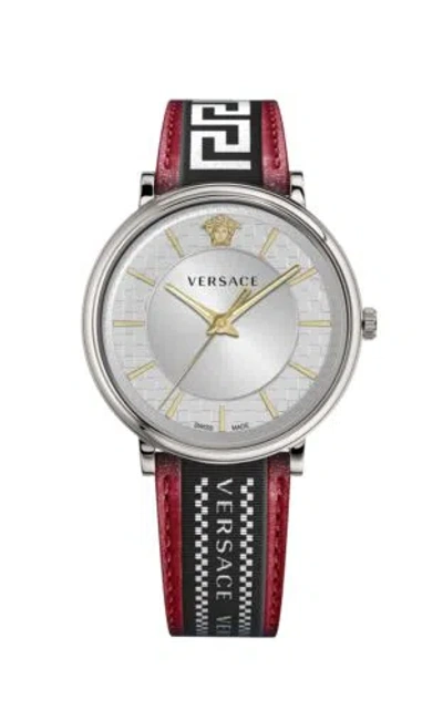 Pre-owned Versace Men's Ve5a01421 V-circle 42mm Quartz Watch