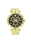 Versace Men's  Aion Ip Yellow Gold & Black Dial Chronograph Bracelet Watch/45mm In Gold