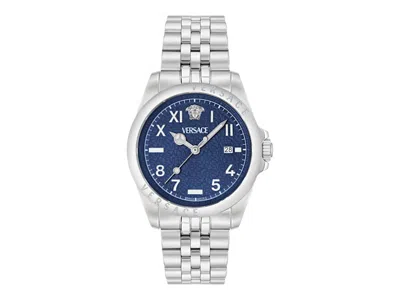 Pre-owned Versace Men's  Anteo Bracelet Ve9h00324 Watch In Stainless Steel In Silver
