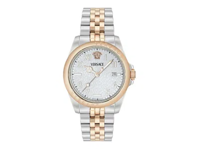 Pre-owned Versace Men's  Anteo Bracelet Ve9h00424 Watch In Stainless Steel In Silver