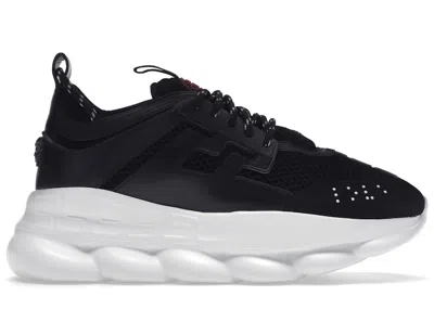 Pre-owned Versace Men's  Chain Reaction 2 Chainz Sneakers In Black/burgundy