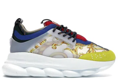 Pre-owned Versace Men's  Chain Reaction Rubber Suede Sneakers