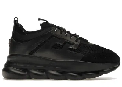 Pre-owned Versace Men's  Chain Reaction Sneakers In Black