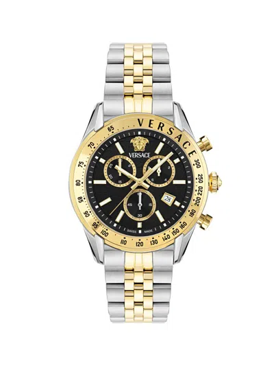 VERSACE MEN'S VERSACE CHRONO MASTER TWO-TONE STAINLESS STEEL BRACELET WATCH/44MM