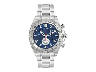 Pre-owned Versace Men's  Chrono X Bracelet Ve9k00324 Watch In Stainless Steel In Silver