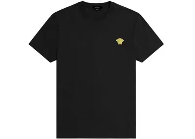 Pre-owned Versace Men's  Embroidered Logo T-shirt In Black