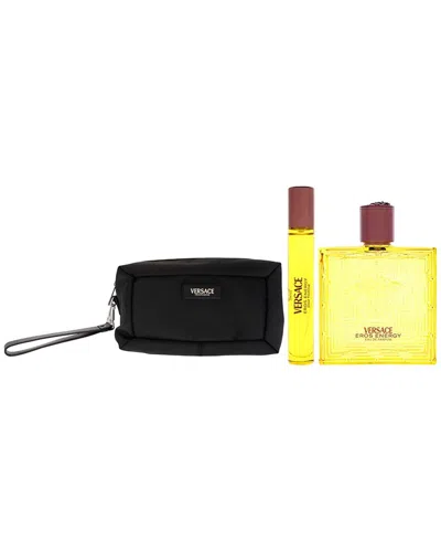 Versace Men's  Eros Energy Parfum 3pc Gift Set In Transparent