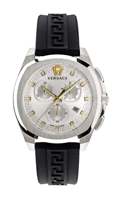 Pre-owned Versace Men's  Geo Ve7ca0123 Watch In Stainless Steel In Silver