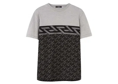 Pre-owned Versace Men's  Jacquard Motif T-shirt In Grey