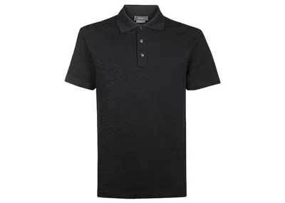 Pre-owned Versace Men's  La Greca Polo Shirt In Black