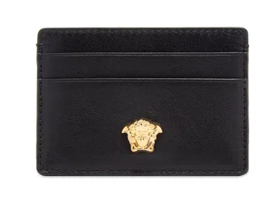 Pre-owned Versace Men's  La Medusa (5 Card Slot) Card Holder In Black