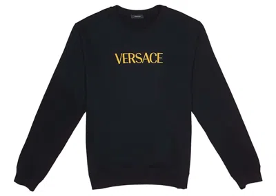 Pre-owned Versace Men's  Logo Sweatshirt In Black