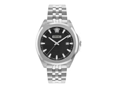 Pre-owned Versace Men's  Luxury Bracelet Vekka0325 Watch In Stainless Steel In Silver