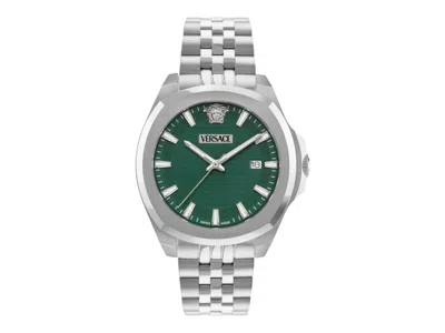 Pre-owned Versace Men's  Luxury Bracelet Vekka0425 Watch In Stainless Steel In Silver