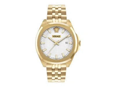 Pre-owned Versace Men's  Luxury Bracelet Vekka0625 Watch In Stainless Steel In Silver