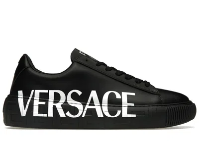 Pre-owned Versace Men's  Medusa Greca Low Sneakers In Black/white