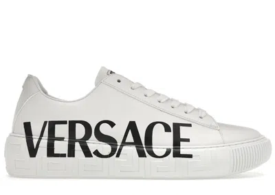 Pre-owned Versace Men's  Medusa Greca Low Sneakers In White/black