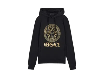 Pre-owned Versace Men's  Medusa Logo Hoodie In Black