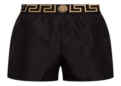 Pre-owned Versace Men's  Medusa Logo Swim Shorts In Black