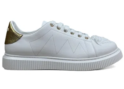 Pre-owned Versace Men's  Medusa Low Sneakersin White/gold In Multi