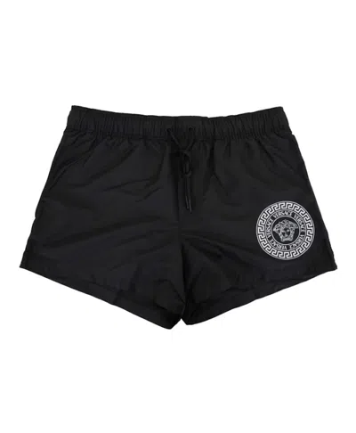 Pre-owned Versace Men's  Medusa Swim Shorts In Black