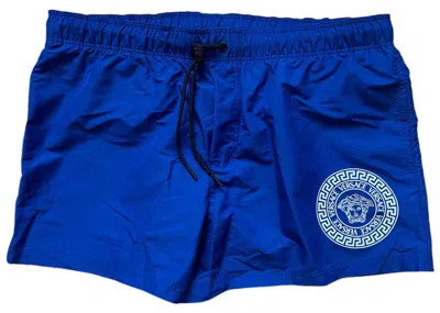 Pre-owned Versace Men's  Medusa Swim Shorts In Blue