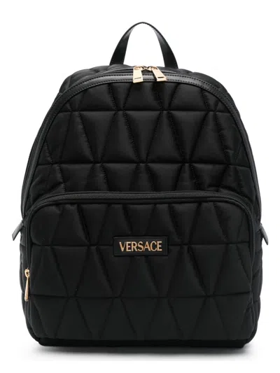 Versace Men's  Myth Nylon Backpack In Black