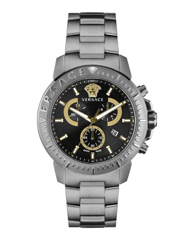 Pre-owned Versace Men's  New Ve2e00621 Watch In Stainless Steel