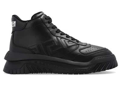 Pre-owned Versace Men's  Odissa High Top Sneakers In Black