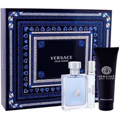 Versace Men's  Pour Homme 3.4 oz Gift Set Fragrances 8011003854523 In Blue/orange