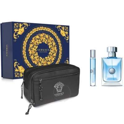 Versace Men's  Pour Homme Gift Set Fragrances 8011003876860 In Blue / Orange