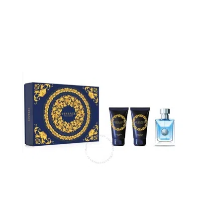 Versace Men's  Pour Homme Gift Set Fragrances 8011003885091 In Blue / Orange