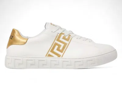 Pre-owned Versace Men's  Skateboardingsneakers In White/gold In Multi