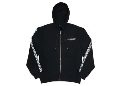 Pre-owned Versace Men's  Sleeves Printed Hoodie In Black