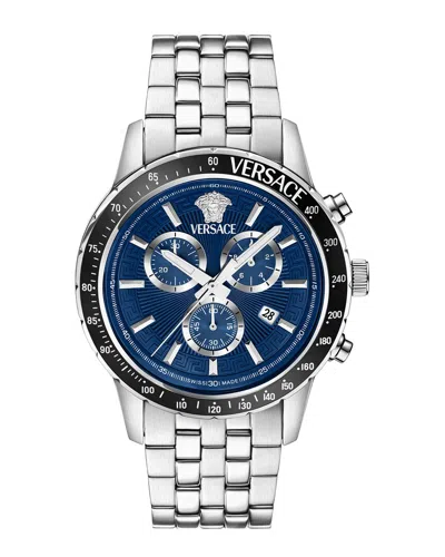 Versace Sport Chrono Bracelet Watch In Silver
