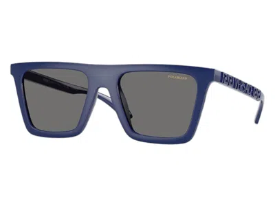 Pre-owned Versace Men's  Square Sunglasses Grey In Full Blue (ve4468u 545081)