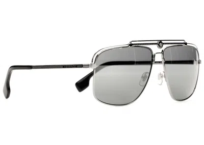 Pre-owned Versace Men's  Square Sunglasses In Silver (ve2242/10016g)