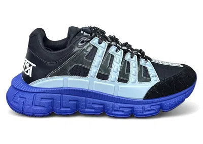 Pre-owned Versace Men's  Trigreca Light Sneakers In Blue/black In Multi