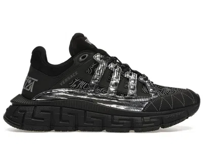 Pre-owned Versace Men's  Trigreca Sneakers In Black/white