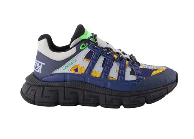 Pre-owned Versace Men's  Trigreca Sneakers In Blue