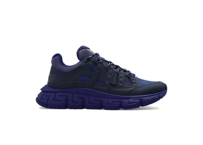 Pre-owned Versace Men's  Trigreca Sneakers In Blue/black In Multi