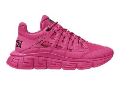 Pre-owned Versace Men's  Trigreca Sneakers In Fuchsia/black