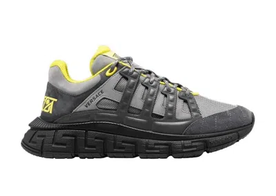 Pre-owned Versace Men's  Trigreca Sneakers In Grey