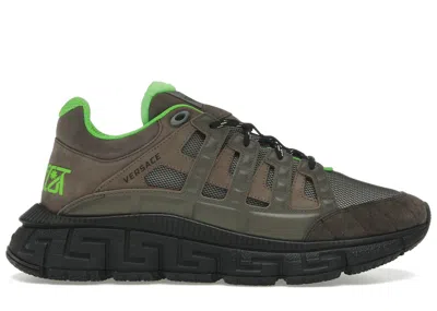 Pre-owned Versace Men's  Trigreca Sneakers In Pepper/taupe