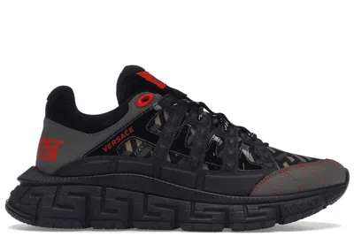 Pre-owned Versace Men's  Trigreca Sneakers In Red/black