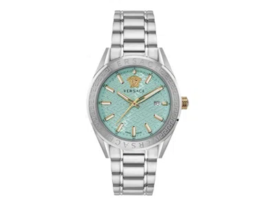 Pre-owned Versace Men's  Vcode Bracelet Ve6a00825 Watch In Stainless Steel In Silver