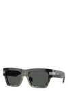 Versace 55mm Plaque Rectangular Sunglasses In Havana