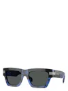 Versace Tortoiseshell Rectangle-frame Sunglasses In Blue