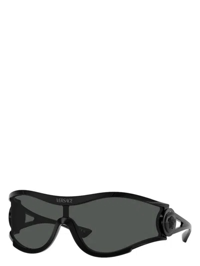 Versace Medusa Medallion Shield Sunglasses In Black