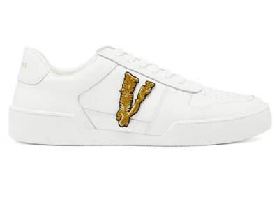 Pre-owned Versace Men's  Virtus Ilus Sneakers In White